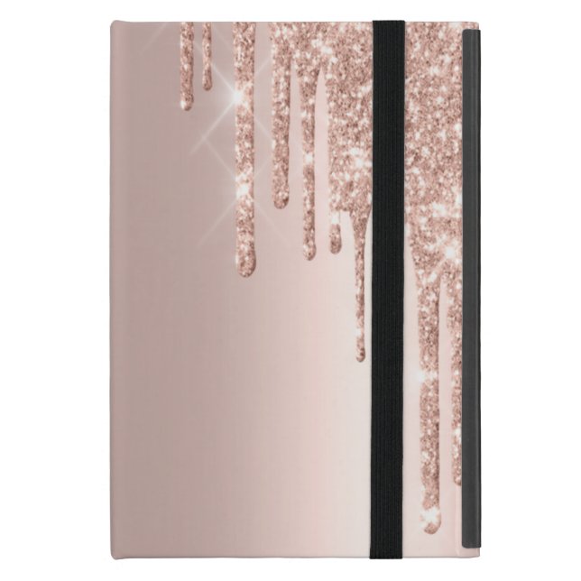 Moderne Glitter Drift Roos Gold iPad Mini Hoesje (Voorkant Dicht)