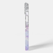 Moderne Glitter Drips Holografisch, Monogram Case-Mate iPhone Case (Achterkant / Links)