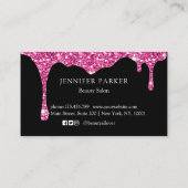 Moderne Glitter Drop Salon & Spa Loyalty Visitekaartje (Achterkant)