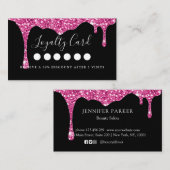 Moderne Glitter Drop Salon & Spa Loyalty Visitekaartje (Voorkant / Achterkant)