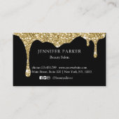 Moderne Glitter Drop Salon & Spa Loyalty Visitekaartje (Achterkant)