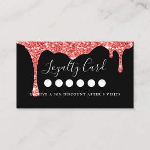 Moderne Glitter Drop Salon & Spa Loyalty Visitekaartje