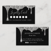 Moderne Glitter Drop Salon & Spa Loyalty Visitekaartje (Voorkant / Achterkant)
