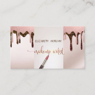 Moderne Glitter Drops, Lippenstift, Visagist Visitekaartje