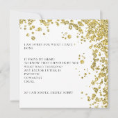 Moderne glitter en diamanten... het spijt me dat i bedankkaart (Voorkant)