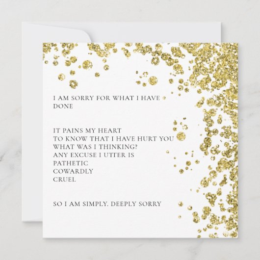 Moderne glitter en diamanten... het spijt me dat i bedankkaart (Voorkant)