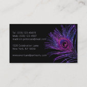 Moderne Glitter Feather Event Coordinator Planner Visitekaartje (Achterkant)