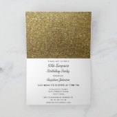 Moderne Glitter Gold Black & White 50ste verjaarda (Binnen)