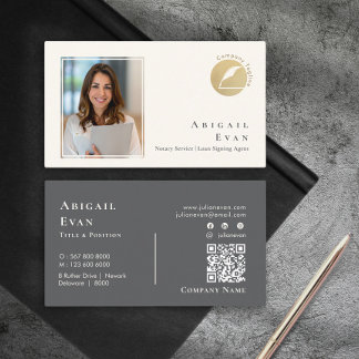 Moderne Glitter Gold Feather Notary Service Foto Visitekaartje
