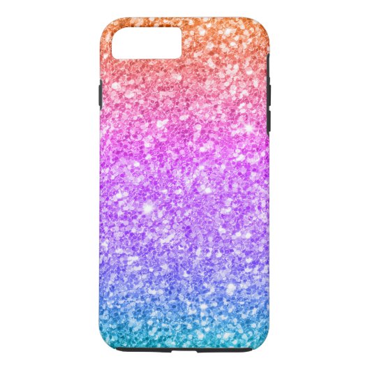 Moderne Glitter Gradient Print-Blauw Roze & Amber Case-Mate iPhone Case (Achterkant)