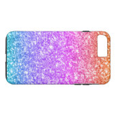 Moderne Glitter Gradient Print-Blauw Roze & Amber Case-Mate iPhone Case (Achterkant (Horizontaal))