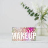 Moderne glitter Holographic Iridescent make-up Visitekaartje (Staand voorkant)