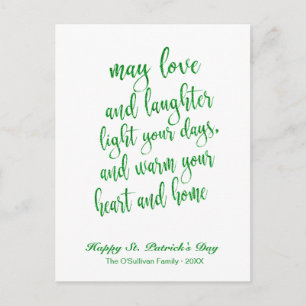 Moderne Glitter Ierse Zegen St. Patrick's Dag Briefkaart