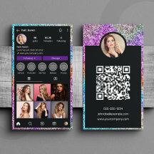 Moderne Glitter Instagram Haarstudio QR Code
