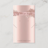 Moderne Glitter-kaart met oormerk ketting Visitekaartje (Voorkant)