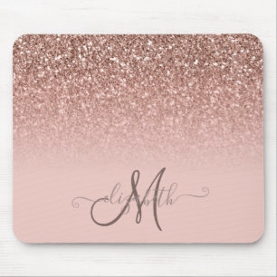 Moderne Glitter Lovertreksel Ombre Monogram Muismat