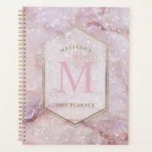 Moderne Glitter Marble Monogram Kalender & Planner (Voorkant)
