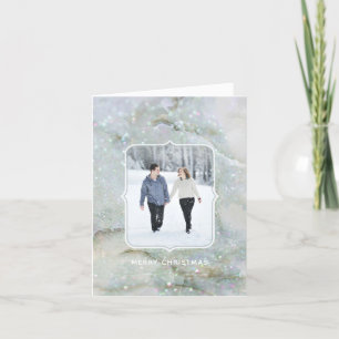 Moderne glitter marmeren winter vieringen Foto Feestdagen Kaart