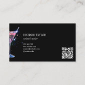 Moderne Glitter Martini Bartender Cocktail Ober Visitekaartje (Achterkant)