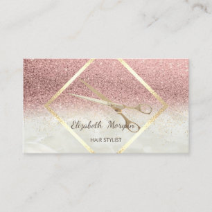 Moderne Glitter Ombre Gouden Frame, Confetti, Scha Visitekaartje