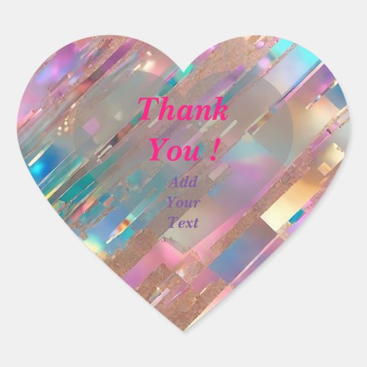 Moderne Glitter Opal Holografische Collectie Hart Sticker (Voorkant)