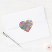 Moderne Glitter Opal Holografische Collectie Hart Sticker (Envelop)