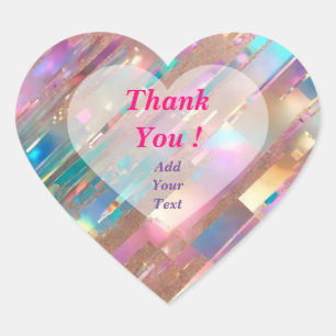 Moderne Glitter Opal Holografische Collectie Hart Sticker