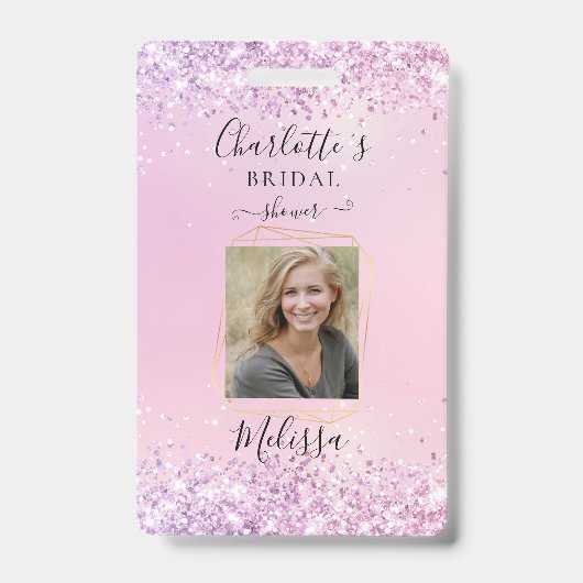 Moderne Glitter Paarse (imiteren) badge (Front)