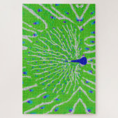 Moderne glitter pauw veer legpuzzel (Verticaal)