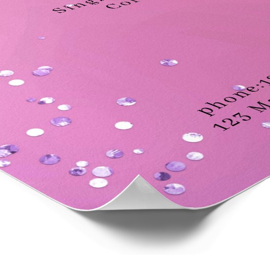 Moderne Glitter Price List Poster (Hoek)