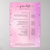 Moderne Glitter Price List Poster (Voorkant)