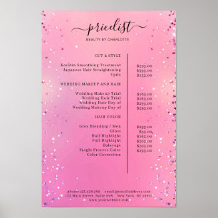 Moderne Glitter Prijslijst Poster