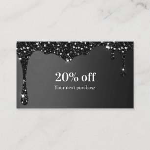 Moderne Glitter Salon Discount Card Visitekaartje