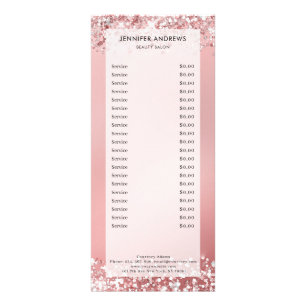 Moderne, glitter, salon, een dure rackkaart reclamekaart