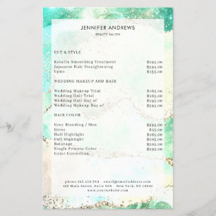 Moderne Glitter Salon Prijslijst Flyer