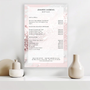 Moderne Glitter Salon Prijslijst Poster