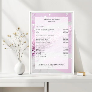 Moderne Glitter Salon Prijslijst Poster