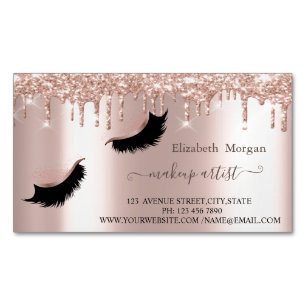 Moderne Glitter-schijven faux-as, Makeup-artiest Magnetisch Visitekaartje