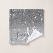 Moderne Glitter Sparkles Persoonlijk Bad Handdoek (Wasdoekje)