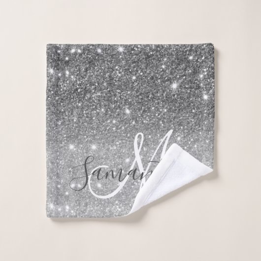 Moderne Glitter Sparkles Persoonlijk Bad Handdoek (Wasdoekje)