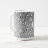 Moderne Glitter Sparkles Persoonlijk Koffiemok (Voorkant links)