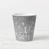 Moderne Glitter Sparkles Persoonlijk Latte Mok (Voorkant)
