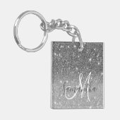 Moderne Glitter Sparkles Persoonlijk Sleutelhanger (Voorkant Links)