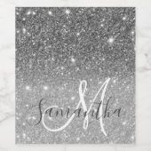 Moderne Glitter Sparkles Persoonlijk Wijn Etiket (Enkel label)