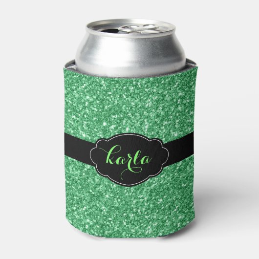 Moderne Glitter Texture Black Accents Koelbox Blikjeskoeler (Blikje Voorkant)