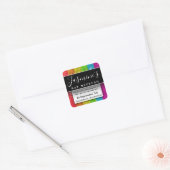 Moderne Glitter Verjaardagsfeest Favorieten Bedank Vierkante Sticker (Envelop)