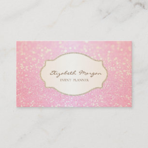 Moderne Glitterige Bokeh Gouden Glitter Frame Visitekaartje