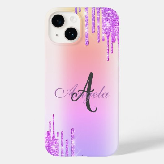 Moderne glitterschijven, Ombre, Monogram Case-Mate iPhone Case (Achterkant)