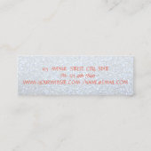 Moderne glittery, Silver, Lips, Lashes, Makeup Mini Visitekaartje (Achterkant)