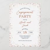 Moderne Glitz Engagement Party Folie Uitnodiging (Voorkant)